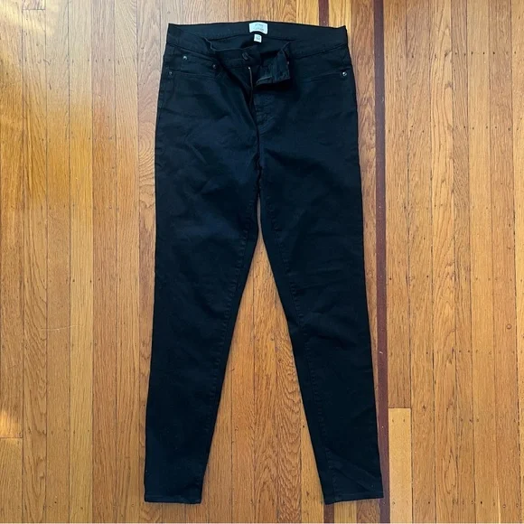J. Crew 9” High rise toothpick black skinny pants 32T tall EUC - Picture 2 of 4